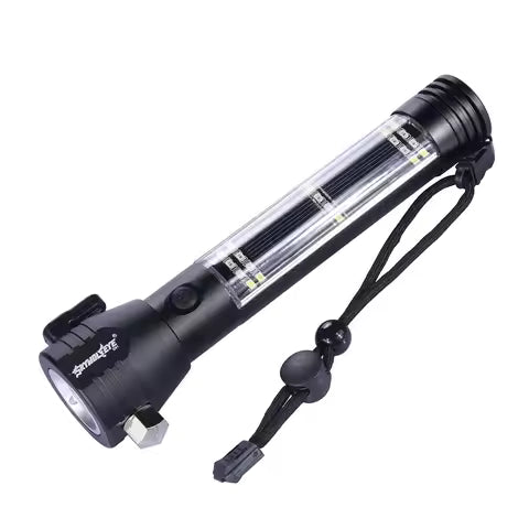 Outdoor Survival USB Recharged Solar Powered Multi-Purpose 10-In-1 Tactical Flashlight Emergency Glass Breaker Camping Car Torch