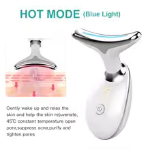 Neck Facial Lifting Device EMS Microcurrent LED Photon Therapy Vibration Face Massager Anti Wrinkles Tightening Skin Care Tools