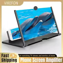 12/14in Mobile Phone Screen Amplifier 3D Magnifying Glass Stand Magnifier HD Video Amplifier Phone Stand Enlarged Screen Bracket