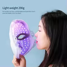 Foreverlily 7 Colors Light LED Facial Skin Care Mask Neck Skin Rejuvenation Treatment Beauty Anti Acne Therapy Whitening