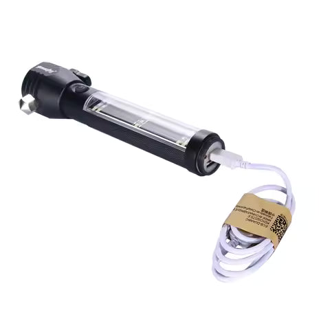 Outdoor Survival USB Recharged Solar Powered Multi-Purpose 10-In-1 Tactical Flashlight Emergency Glass Breaker Camping Car Torch