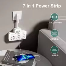 EU AC Plug Power Strip Wall Mounted Independent Switch Multitap Socket Network Filter With USB Charging Network Filter Adapter
