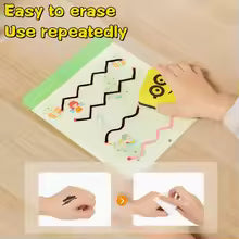 Kids Pen Control Practice Book Reusable Wipe Clean Fun Early Education Writing Training for Kindergarten Preschool Beginners