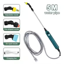 2400mAh Electric Garden Sprayer, High Pressure Portable Gardening Tool with 3 Mist Nozzles for Plant Watering Irrigation