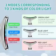 Neck Facial Lifting Device EMS Microcurrent LED Photon Therapy Vibration Face Massager Anti Wrinkles Tightening Skin Care Tools